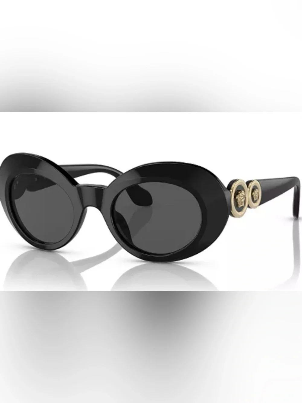 VERSACE KIDS BLACK OVAL SUNGLASSES